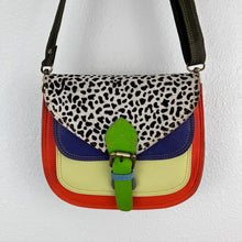 Load image into Gallery viewer, Salvaged Leather Crossbody Bag - bright orange