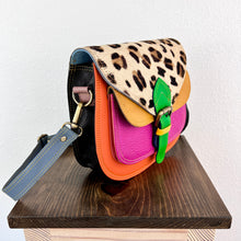 Load image into Gallery viewer, Salvaged Leather Crossbody Bag - orange