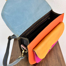 Load image into Gallery viewer, Salvaged Leather Crossbody Bag - orange