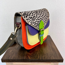Load image into Gallery viewer, Salvaged Leather Crossbody Bag - bright orange