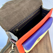 Load image into Gallery viewer, Salvaged Leather Crossbody Bag - bright orange