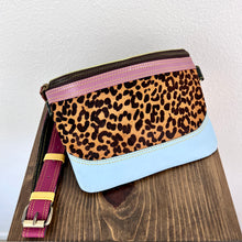 Load image into Gallery viewer, Salvaged Leather Belt Bag - baby blue