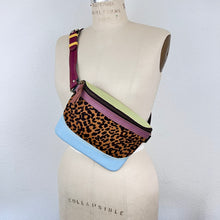 Load image into Gallery viewer, Salvaged Leather Belt Bag - baby blue