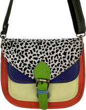 Load image into Gallery viewer, Salvaged Leather Crossbody Bag - bright orange