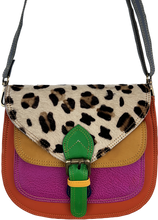 Load image into Gallery viewer, Salvaged Leather Crossbody Bag - orange