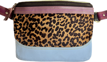 Load image into Gallery viewer, Salvaged Leather Belt Bag - baby blue