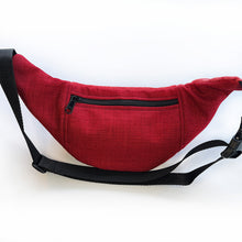Load image into Gallery viewer, Vintage Upholstery Crescent Fanny Pack - red