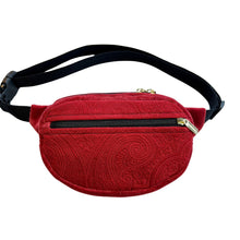 Load image into Gallery viewer, Vintage Upholstery Oval Fanny Pack - red