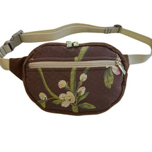 Load image into Gallery viewer, Oval Fanny Pack - Brown Floral + Velvet