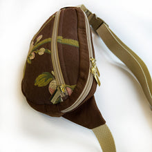 Load image into Gallery viewer, Oval Fanny Pack - Brown Floral + Velvet