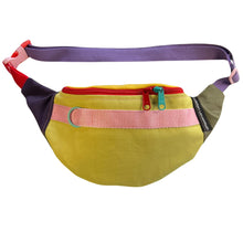 Load image into Gallery viewer, Retro Colorblock Fanny Pack - Lime/Pink