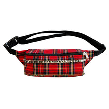 Load image into Gallery viewer, Red Plaid Rectangle Fanny Pack