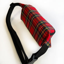 Load image into Gallery viewer, Red Plaid Rectangle Fanny Pack