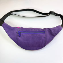 Load image into Gallery viewer, Floral Oilcloth Crescent Fanny Pack - Purple