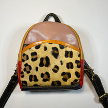 Load image into Gallery viewer, Salvaged Leather Mini Backpack - Pink/Multi