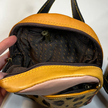 Load image into Gallery viewer, Salvaged Leather Mini Backpack - Pink/Multi