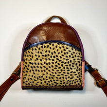 Load image into Gallery viewer, Salvaged Leather Mini Backpack - Brown/Multi