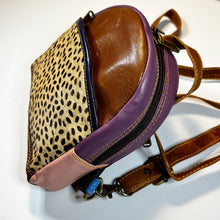Load image into Gallery viewer, Salvaged Leather Mini Backpack - Brown/Multi
