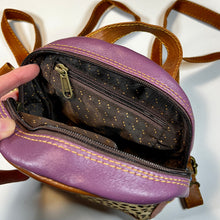 Load image into Gallery viewer, Salvaged Leather Mini Backpack - Brown/Multi