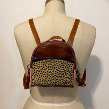 Load image into Gallery viewer, Salvaged Leather Mini Backpack - Brown/Multi
