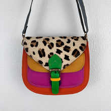 Load image into Gallery viewer, Salvaged Leather Crossbody Bag - orange