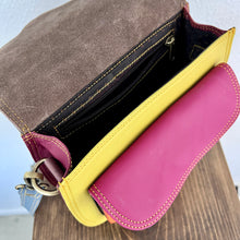 Load image into Gallery viewer, Salvaged Leather Crossbody Bag - yellow