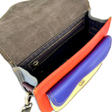 Load image into Gallery viewer, Salvaged Leather Crossbody Bag - bright orange