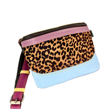 Load image into Gallery viewer, Salvaged Leather Belt Bag - baby blue