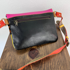 Salvaged Leather Belt Bag - yellow