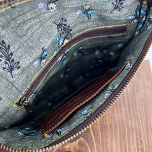 Salvaged Leather Belt Bag - turquoise