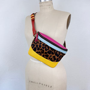 Salvaged Leather Belt Bag - yellow