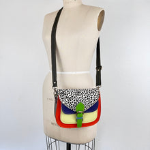 Load image into Gallery viewer, Salvaged Leather Crossbody Bag - bright orange