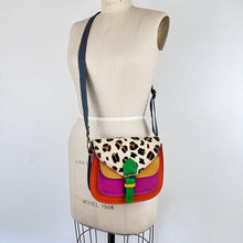 Load image into Gallery viewer, Salvaged Leather Crossbody Bag - orange