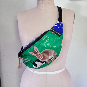 Upcycled Bunny Feed Bag Fanny Pack