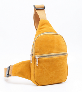 Faux Suede Sling Bag Mini Backpack