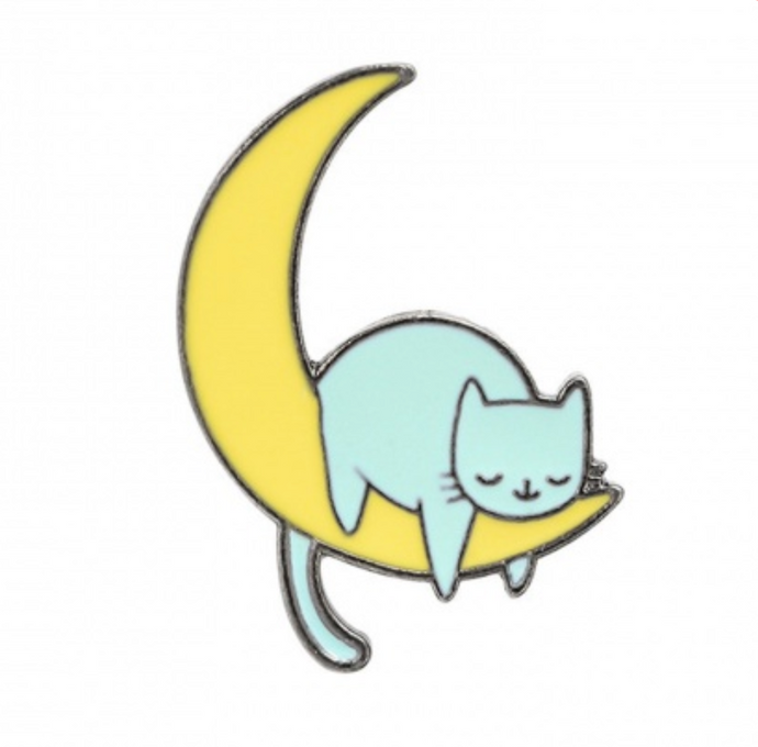 Cat on Moon Pin