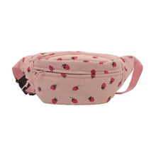 Load image into Gallery viewer, Corduroy Fanny Pack - Pink Strawberry Print