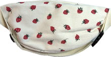 Load image into Gallery viewer, Corduroy Fanny Pack - White Strawberry Print