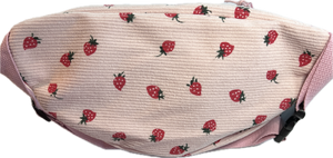 Corduroy Fanny Pack - Pink Strawberry Print