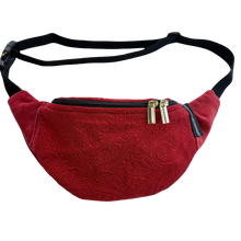 Load image into Gallery viewer, Vintage Upholstery Crescent Fanny Pack - red