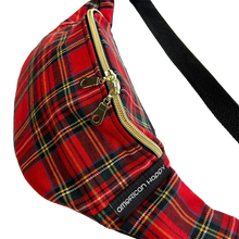 Load image into Gallery viewer, Red Plaid Crescent Fanny Pack