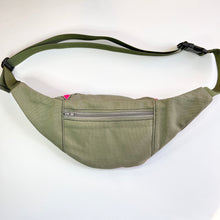 Load image into Gallery viewer, Floral Oilcloth Crescent Fanny Pack - Olive