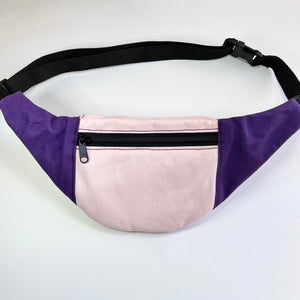 Retro Colorblock Fanny Pack - Pink/Purple