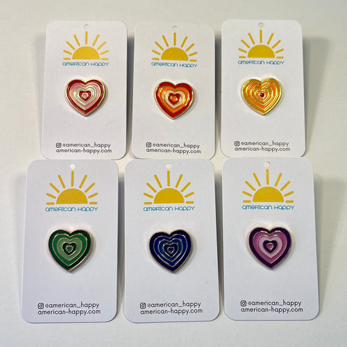 Colorful Heart Enamel Pins