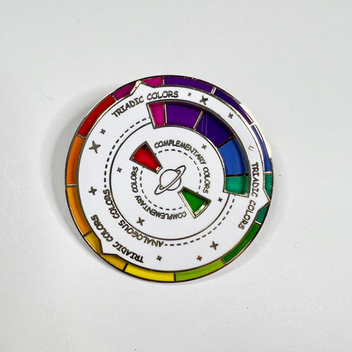 Color Wheel Pin - White