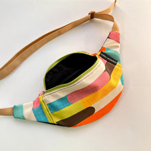 Load image into Gallery viewer, Big Colorful Stripes! Crescent Fanny Pack